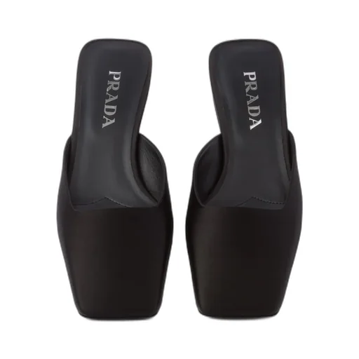 Square-Toe Logo Detailed Mules