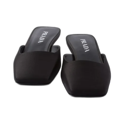 Square-Toe Logo Detailed Mules