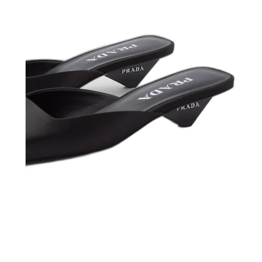Square-Toe Logo Detailed Mules