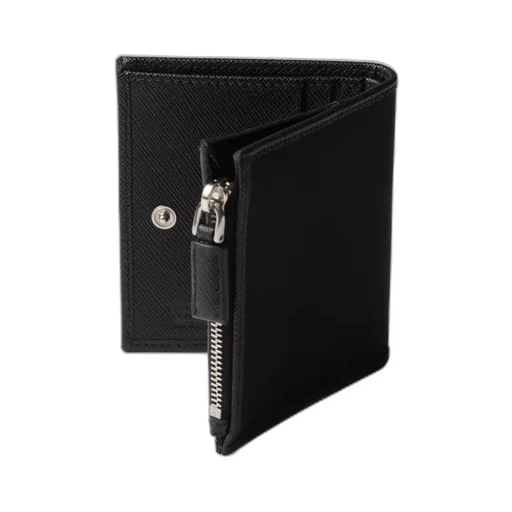 Enamel-Triangle Logo Zipped Wallet