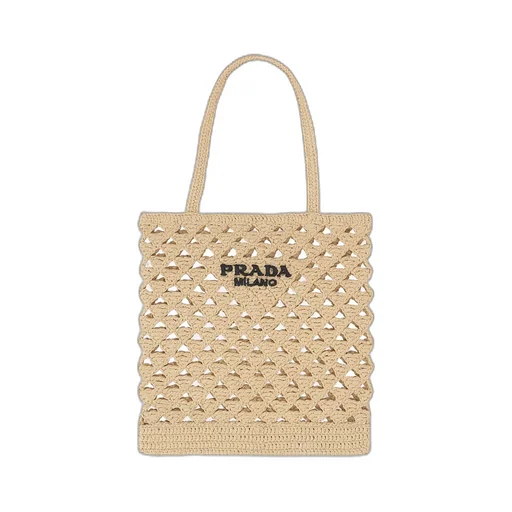 Woven Fabric Crochet Tote Bag