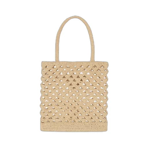 Woven Fabric Crochet Tote Bag