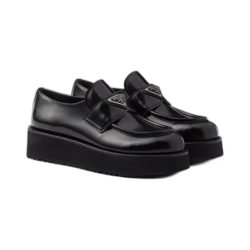 Triangle-Logo Slip-On Loafers