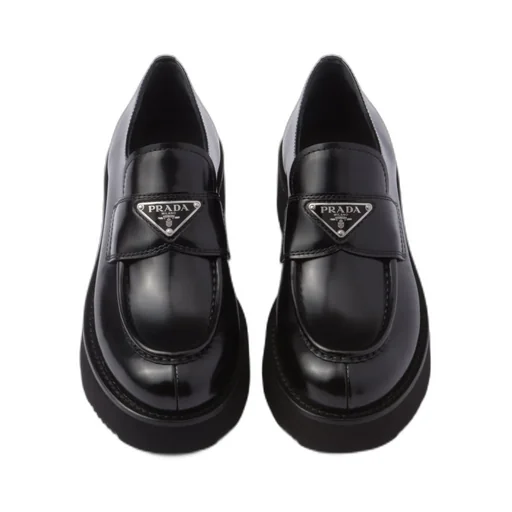 Triangle-Logo Slip-On Loafers