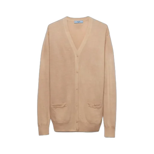 Triangle-Logo V-Neck Cardigan
