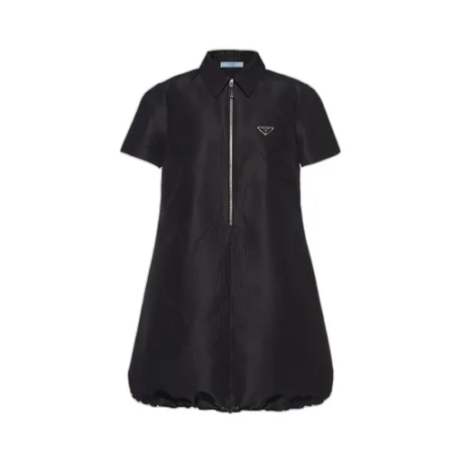 Short-Sleeved Half-Zipped Dress