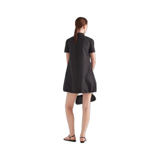 Short-Sleeved Half-Zipped Dress
