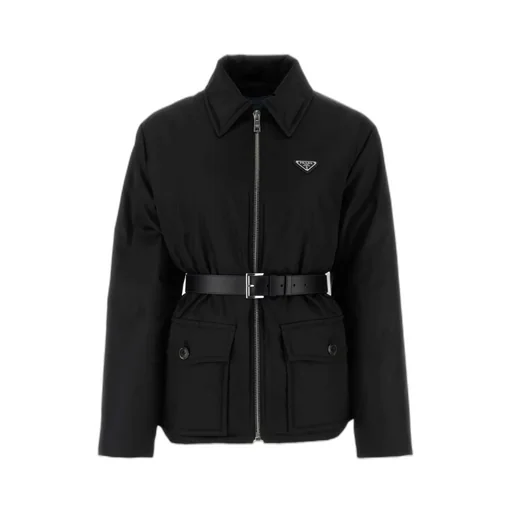 Logo Plaque Belt-Detailed Jacket