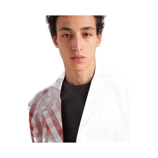 Check-Printed Belted Coat