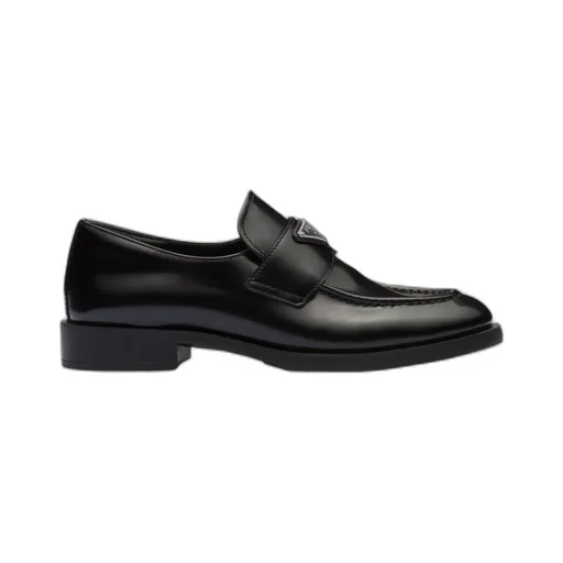 Logo Plaque Almond-Toe Loafers