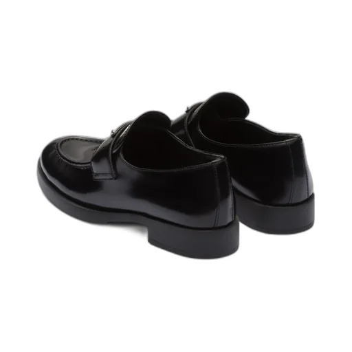 Logo Plaque Almond-Toe Loafers