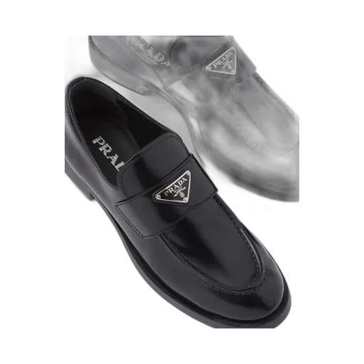 Logo Plaque Almond-Toe Loafers