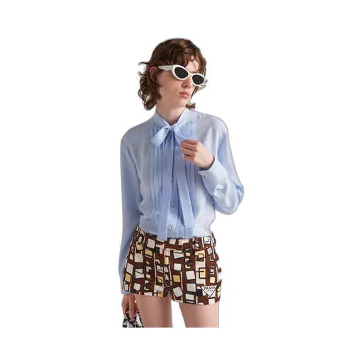 Jacquard Crepe De Chine Blouse