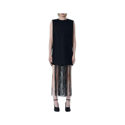 Sleeveless Mini Dress With Fringe