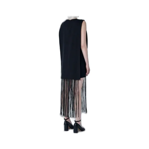 Sleeveless Mini Dress With Fringe