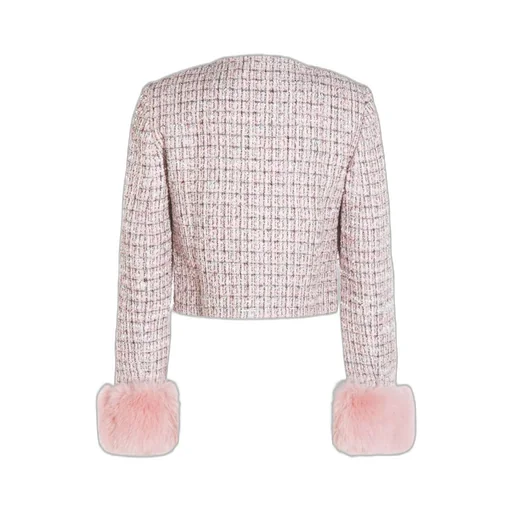 Tweed Jacket With Feather Cuffs