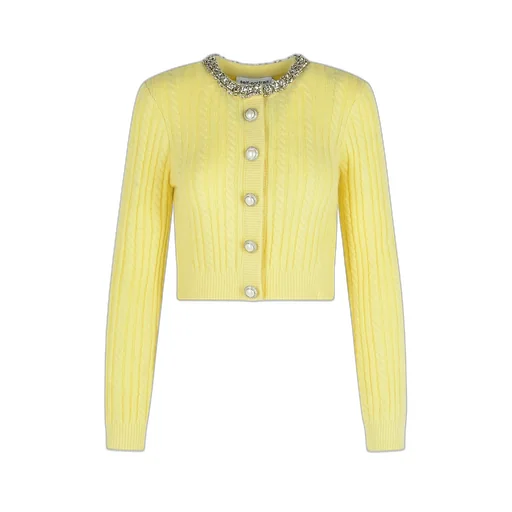 Cropped Cable Knit Cardigan