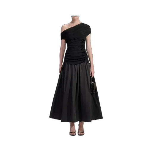Asymmetric Ruched Maxi Dress