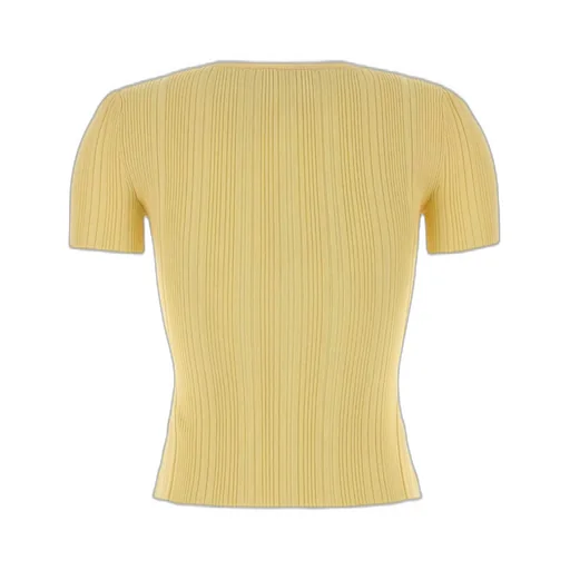Ribbed Knit Top With Lace Detail