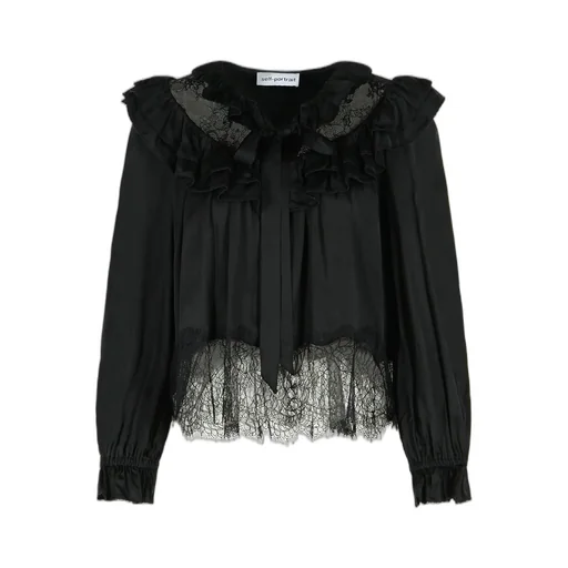 Ruffled Lace Trimmed Blouse
