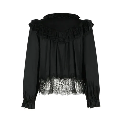 Ruffled Lace Trimmed Blouse