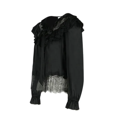Ruffled Lace Trimmed Blouse