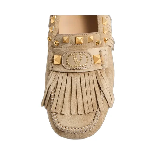 Valentino Garavani Rockstud Plaster Caster Square Toe Loafers