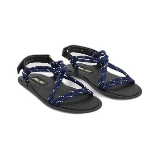Riviere Cord And Leather Sandals