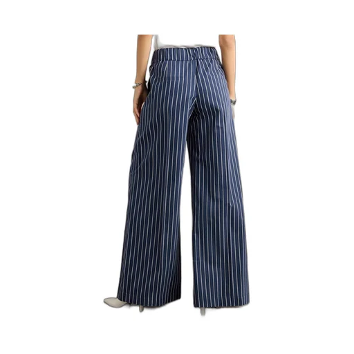Striped Cotton And Silk-Blend Twill Wide-Leg Pants