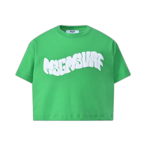 Msgm Kids Logo Printed Crewneck T-Shirt
