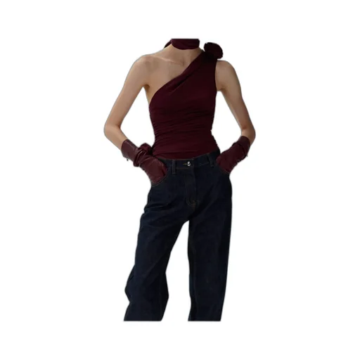 Magda Butrym One-Shoulder Ruched Top