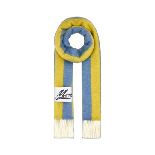 Marni Logo Patch Fringed Scarf