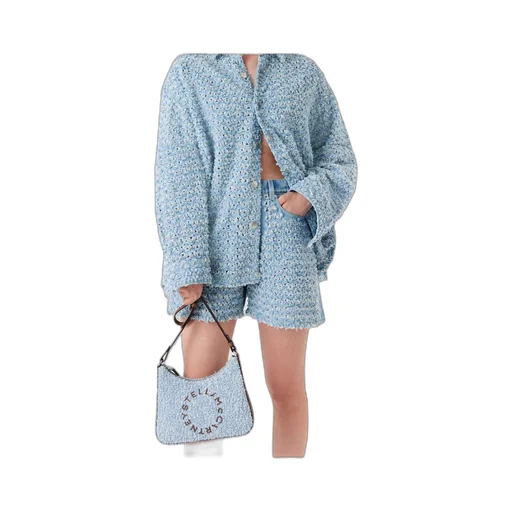 Stella Mccartney Mid-Rise Denim Bouclé Shorts