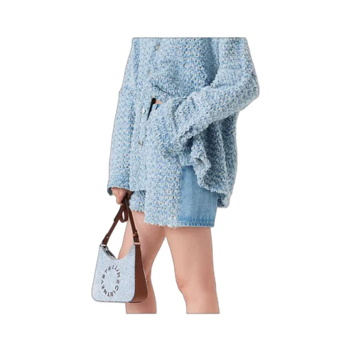 Stella Mccartney Mid-Rise Denim Bouclé Shorts