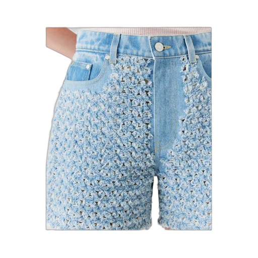 Stella Mccartney Mid-Rise Denim Bouclé Shorts