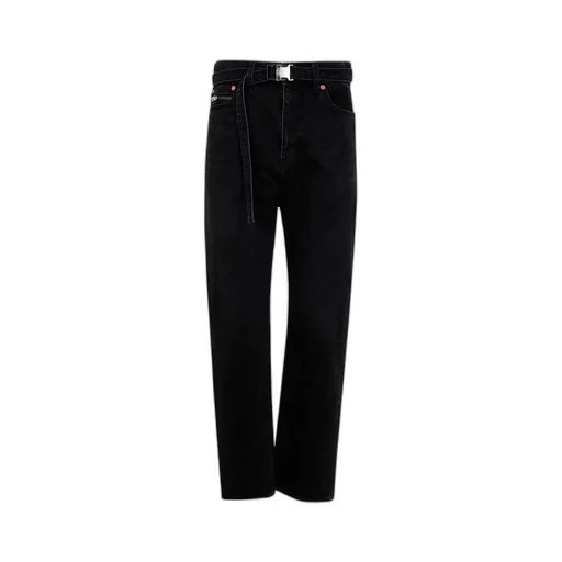 Belted Straight Jeans