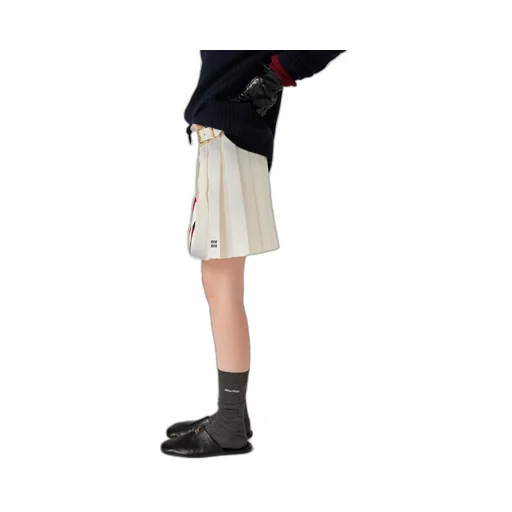 Pleated Mohair Fabric Mini-Skirt