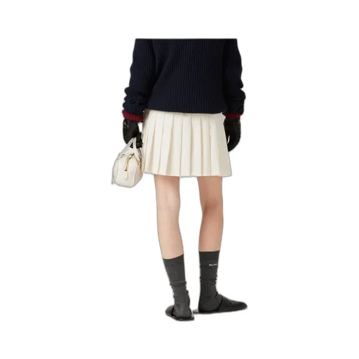 Pleated Mohair Fabric Mini-Skirt