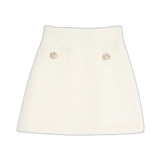 Valentino Button Embellished A-Line Mini Skirt