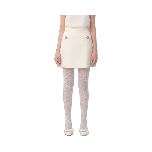 Valentino Button Embellished A-Line Mini Skirt