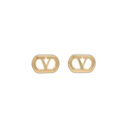 Valentino Ovalette Logo Engraved Earrings