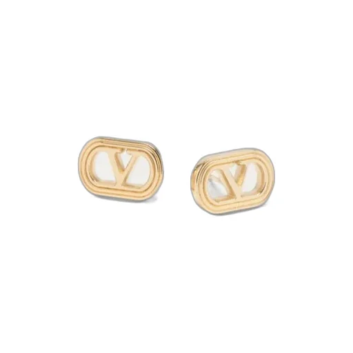 Valentino Ovalette Logo Engraved Earrings