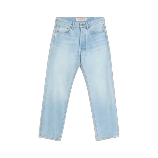 Valentino Logo Patch Straight Leg Jeans