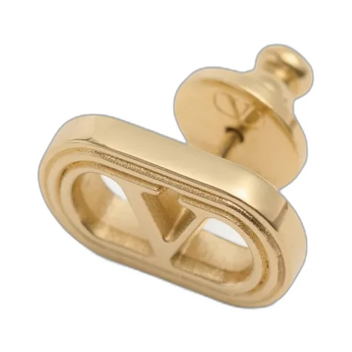 Valentino Ovalette Logo Engraved Earrings