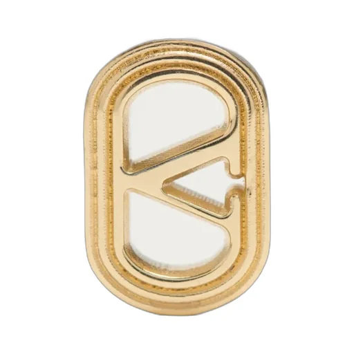 Valentino Ovalette Logo Engraved Earrings