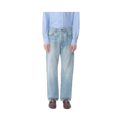Valentino Logo Patch Straight Leg Jeans