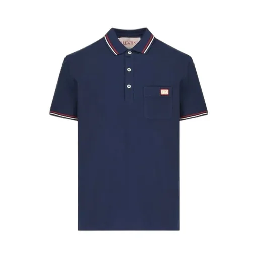 Valentino Logo Embroidered Button Detailed Polo Shirt