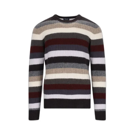 Drumohr Striped Ribbed Knit Top