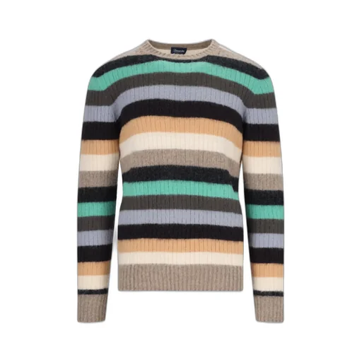 Drumohr Striped Ribbed Knit Pullover