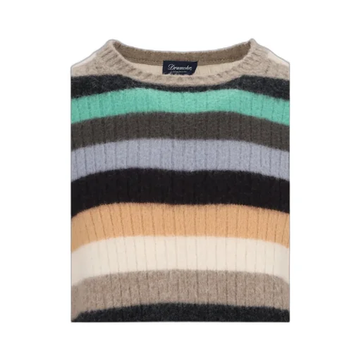 Drumohr Striped Ribbed Knit Pullover